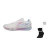 Li Ning Амортизация Скольжение Устойчивость Покрытие Низкий верх Бадминтонные кроссовки Унисекс Стандартные Белый AYTV003-1