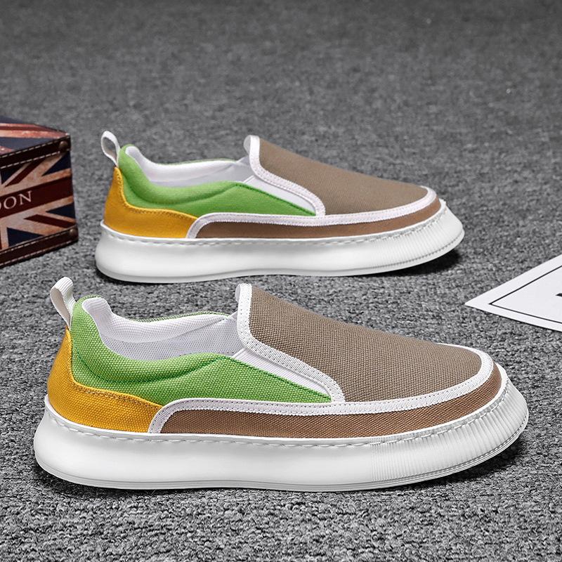 Мужская обувь Дышащая обувь Lazy Shoes Повседневная модная обувь на платформе Легкая мужская парусиновая обувь с одной педалью