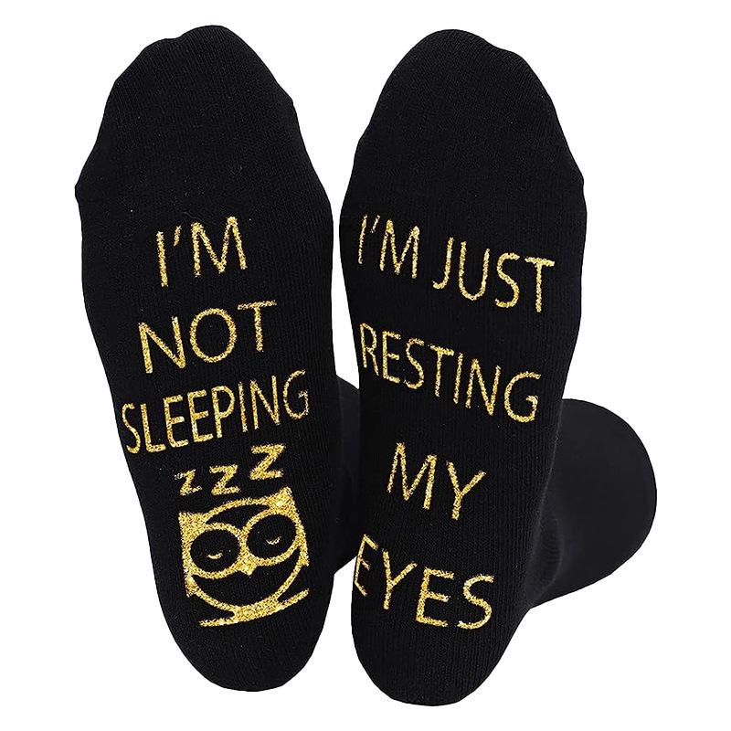 Creative Anti-Slip Mid-Calf Cotton Socks with Funny Lettering