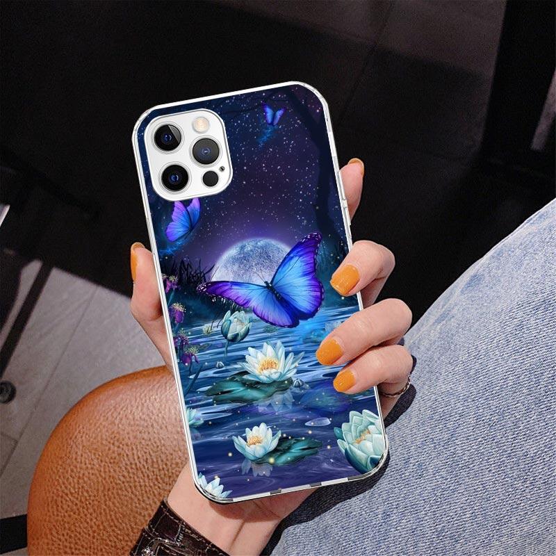 Синяя бабочка Красивое крыло Чехол для телефона Phnoe для Iphone 17 Air 16 16E 11 12 13 Mini 14 Plus 15 Pro Max 7 8 + SE 2020 Чехол для телефона Coq