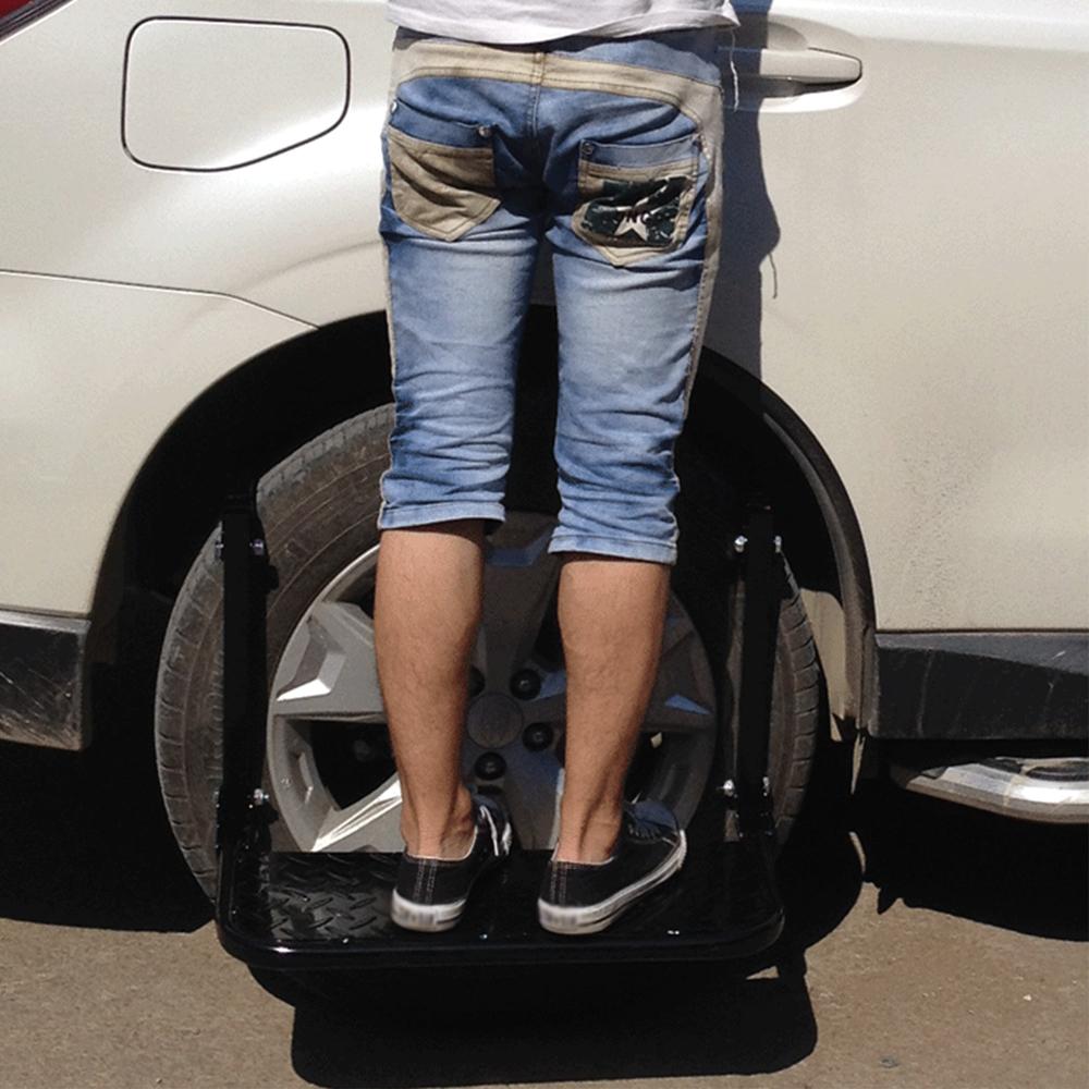 Складная автомобильная лестница с шинами для тяжелых условий эксплуатации с регулируемой высотой и шириной, противоскользящая поверхность Макс.