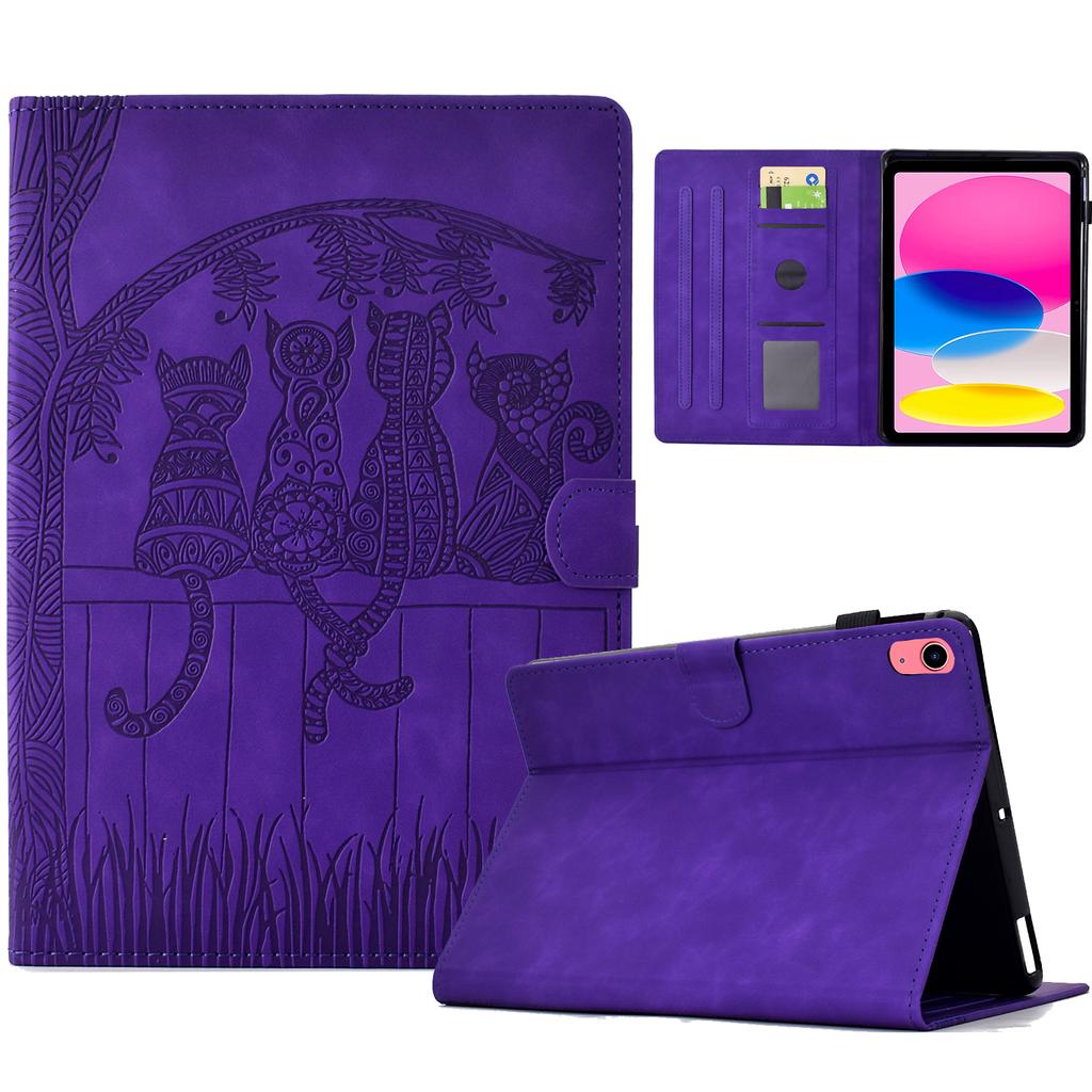 Для iPad (2025)/10.9 (2022) Чехол Кошки с принтом Искусственная кожа Слоты для карт Обложка для планшета