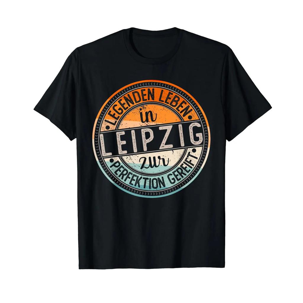 Leipzig Retro Colours Legends Life In T Shirt Black Vintage Top For Everyday Wear Unisex Comfortable Designer Clothes