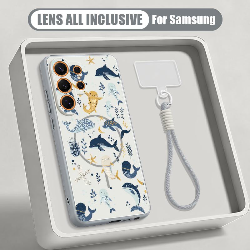 Чехол с пейзажем гор и рек для Samsung S26 Ultra S25 FE S24 S24 Plus A57 A37 A17 A56 A36 A16 A55 A35 A15 A54 5G Гибридный Магнитный Матовый Чехол
