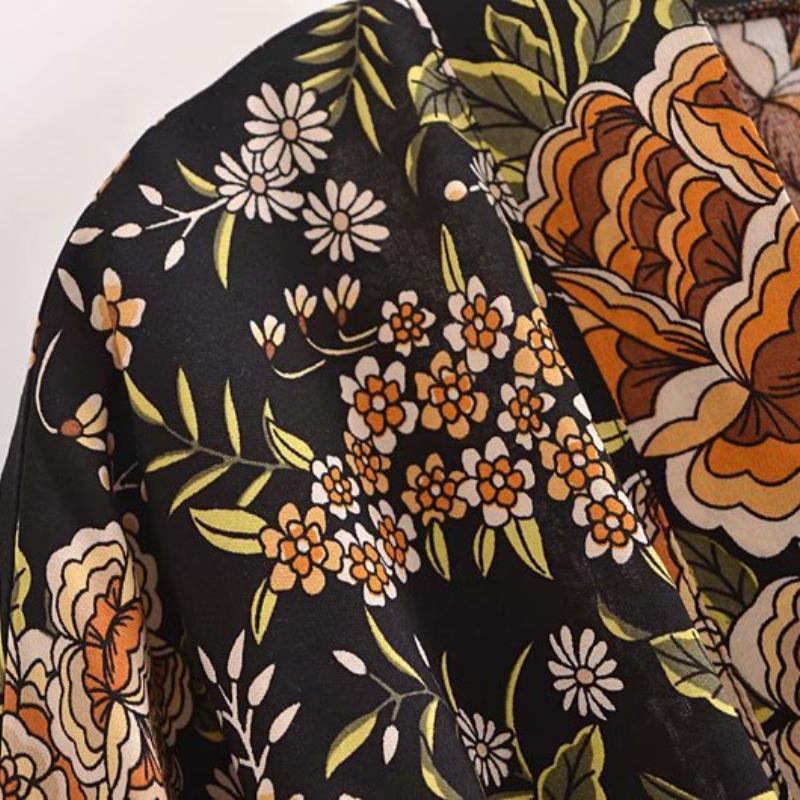 Женская повседневная домашняя одежда в пляжном стиле для отдыха, летняя мода с ретро-принтом, высококачественная легкая роскошная свободная куртка-кимоно