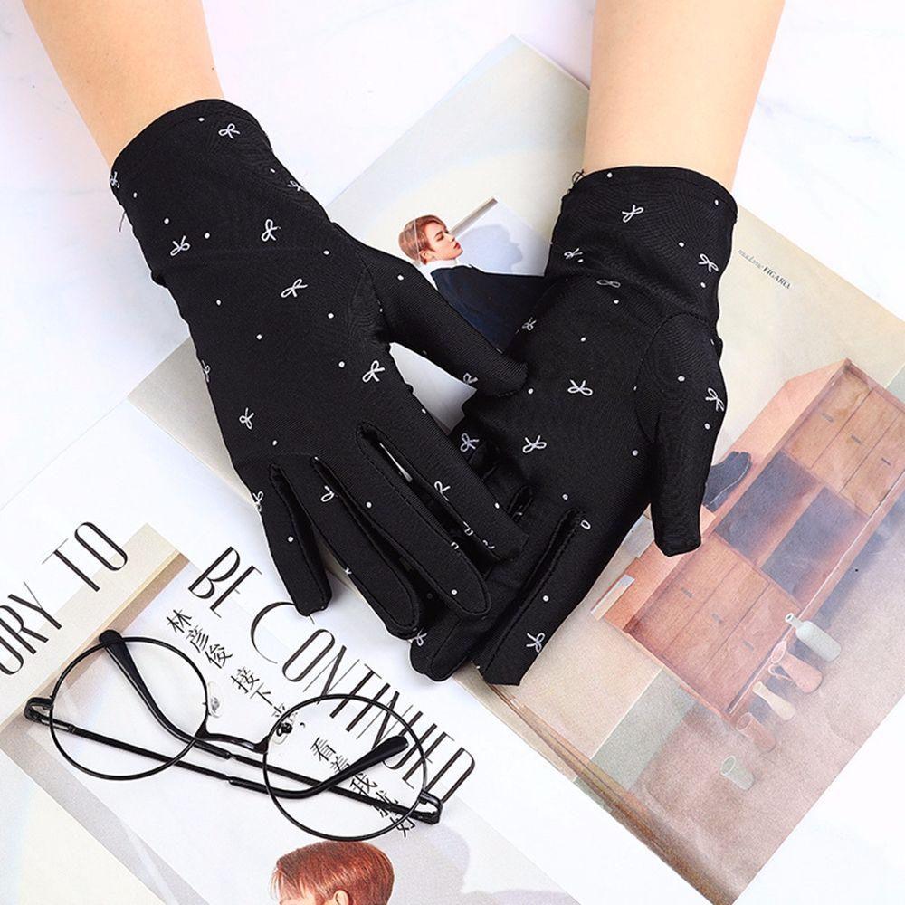 Women Spandex Wedding Outdoor Sports Gloves Driving Gloves Sun Protection Mittens Bow Pattern