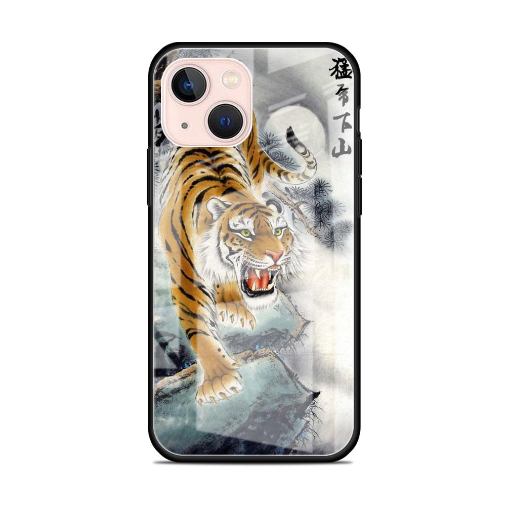 Стеклянный чехол Tiger Crane ART для Apple iPhone 14 11 13 Pro 12 7 8 Plus SE 2022 XR X XS Max 6 6S, закаленный чехол для телефона