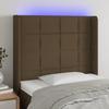 3124025 vidaXL LED Headboard Dark Brown 83x16x118-128 Cm Fabric