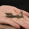 Miniature Cow Sculpture Brass Plow Figurine Simple Handmade Desktop for Home
