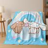 2026 New Cute Cinnamoroll Pompompurin Sanrio Cartoon Flannel Blanket,Warm and Cozy Soft Throw Blanket for Home Bedroom Bed Sofa