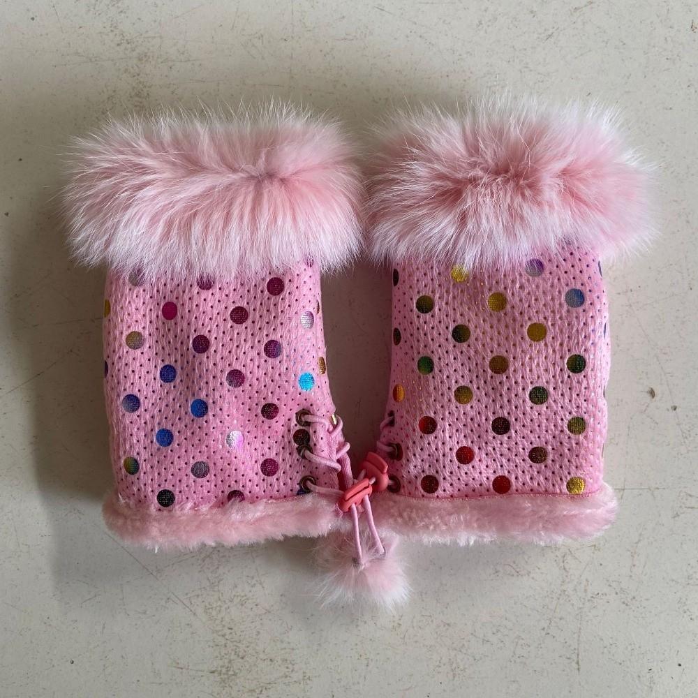 Plush Leopard Print Gloves Thicken Wrist Warmers Fashion Warm Fingerless Mittens Winter
