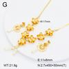 Stainless Steel Gold Flower Set Women 4pcs Necklace Earrings Bracelet Ring Cubic Zirconia Luxury Wedding Party Anniversary Gift