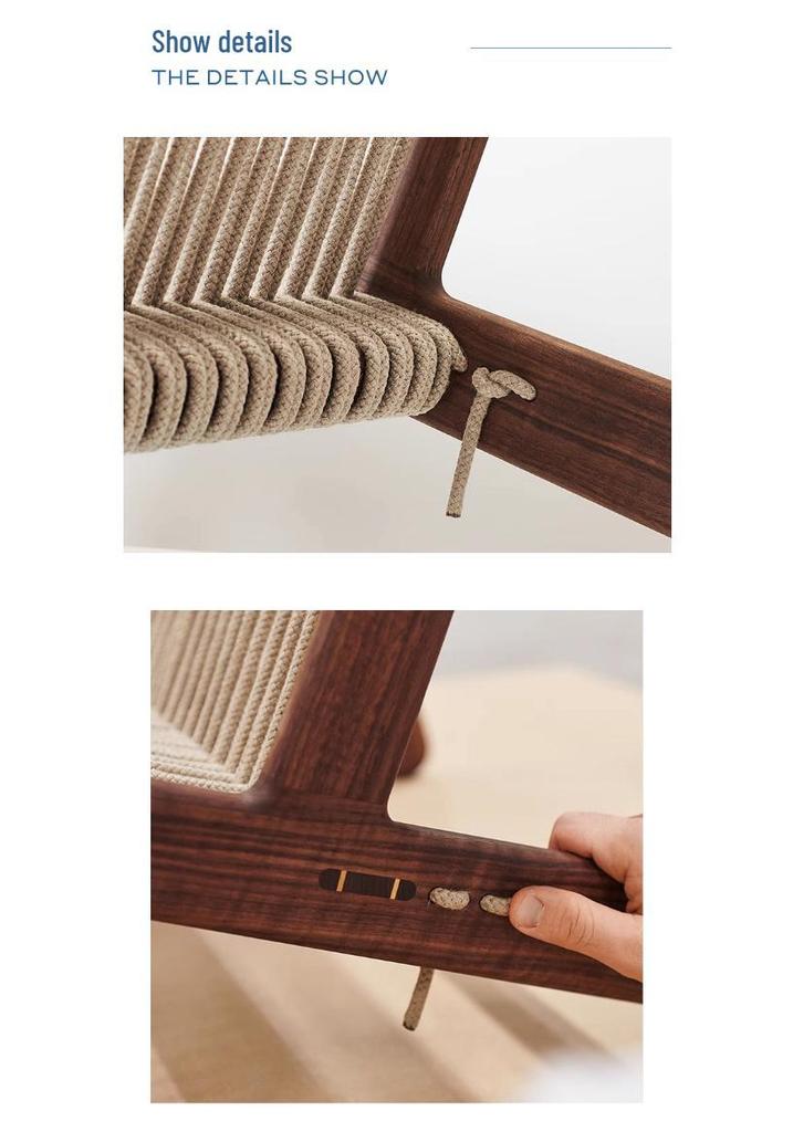 Wabi-sabi Rattan Chair: Solid Wood, Outdoor Garden Sofa, Nordic Style for Courtyard or Homestay Leisure