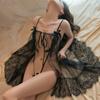 Women's Erotic Lingerie Sexy Plus Size Lace Temptation Pajamas Mesh See-through Nightdress Uniform