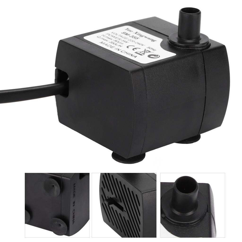 Small Submersible Pump Quiet and WearResistant Fish Tank Fountain Submersible Pump 5W