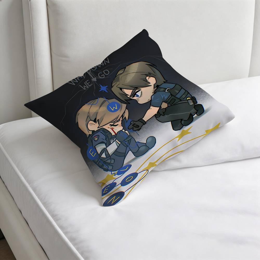 LLeon S Kennedy RRE Decorative Square Pillow Cover Soft Comfortable Pillow Case Sofa Bed Home Decoration