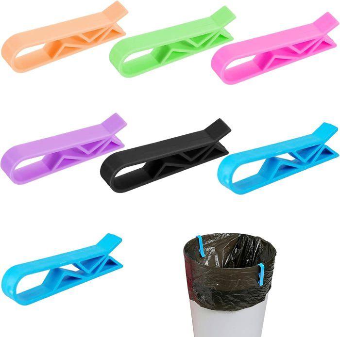 Clip Fermeture poubelle Supports de pince à clip en plastique pour poubelle de poubelle de cuisine Poubelle Clip Couleur Aléatoire