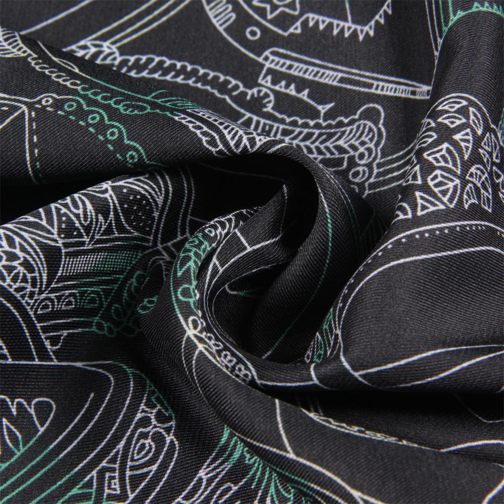 POBING Curled Twill Silk Scarf Women Stirrup Double Side Printed Square Scarves Wraps Echarpes Foulards Femme Hijab 70CM