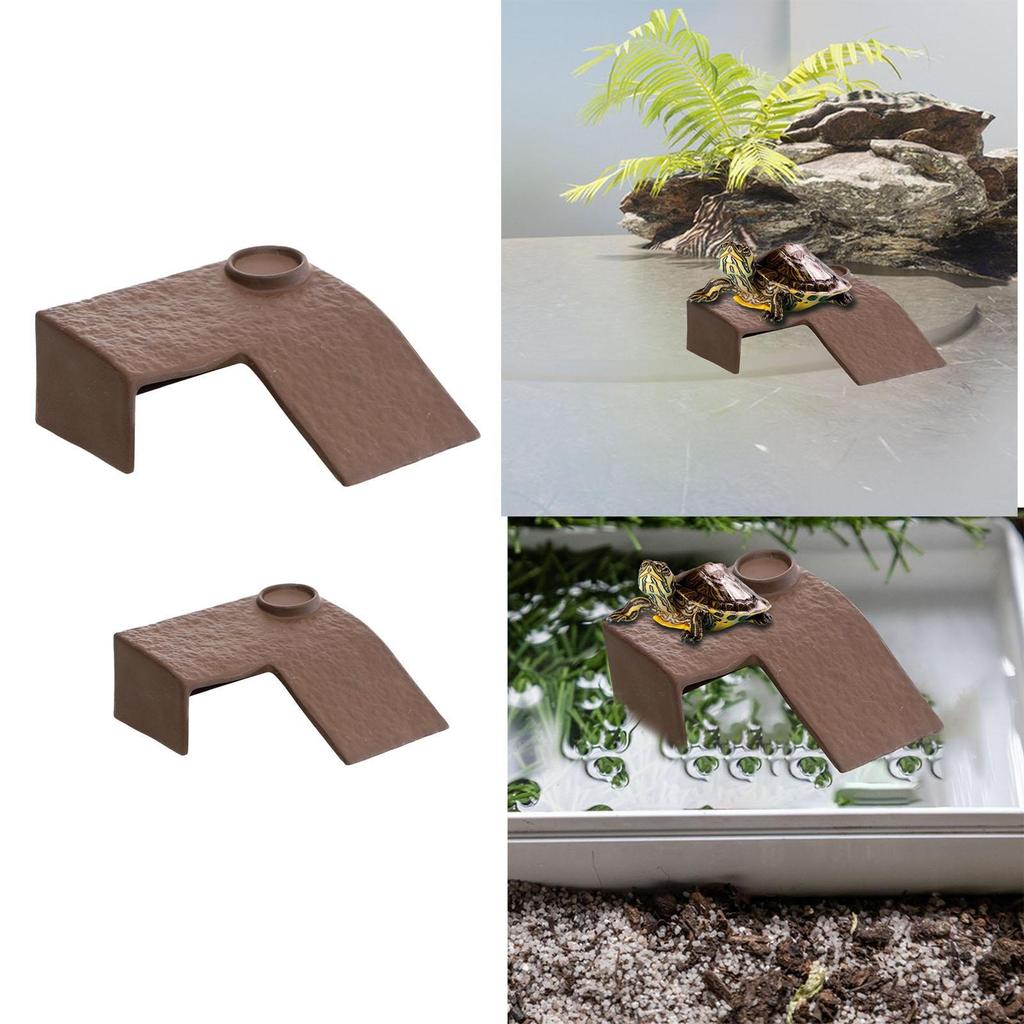 Turtle Basking Platform Climbing Shelf Ceramic Tank Dock Decor Terrace Reptile Hide Cave