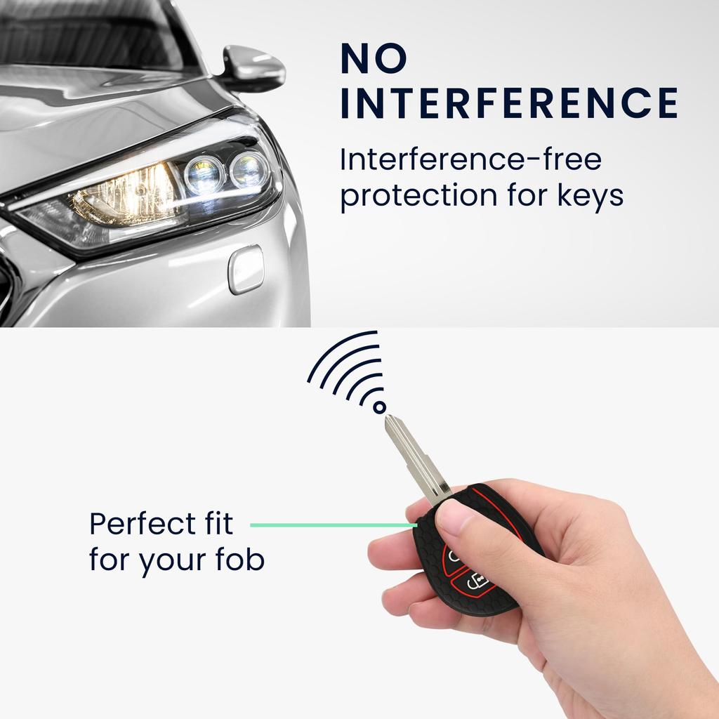 kwmobile Suzuki 2-Button Car Key Compatible Case - Silicone Key Case Fall Prevention Car Key - Key Case Black Matte/Red