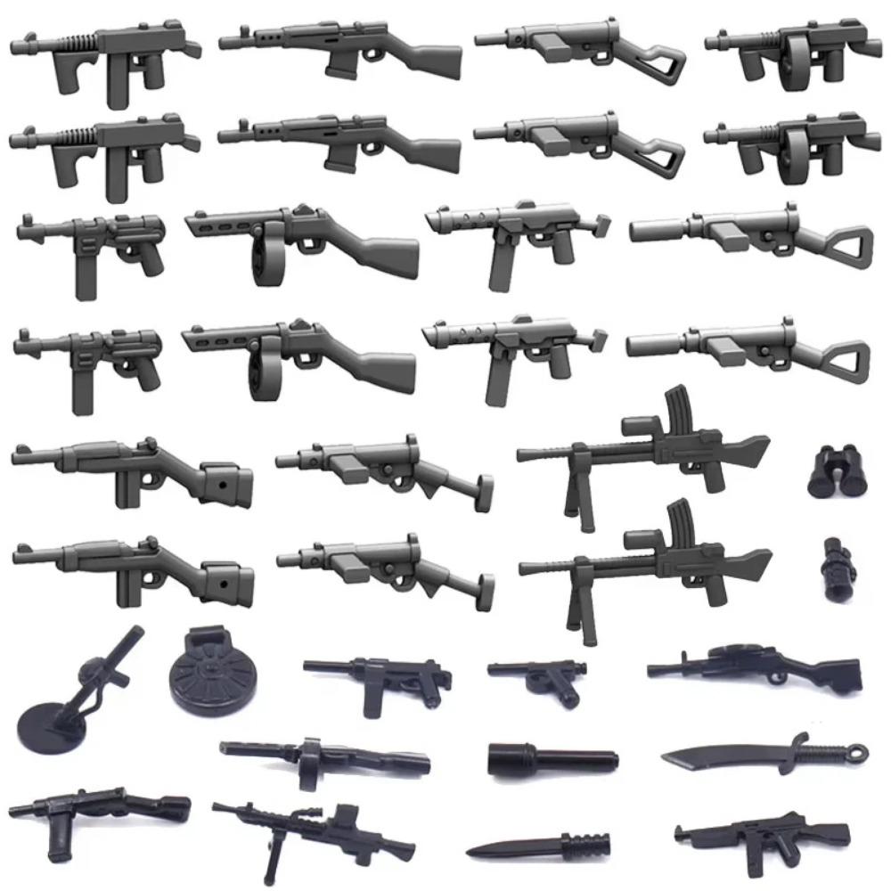 Конструктор Второй мировой войны Военное оружие Полицейский Солдат Фигурка Аксессуары Модель Кирпич Пистолет Пушка Пусковая установка Бункер Аванпост Игрушка X017