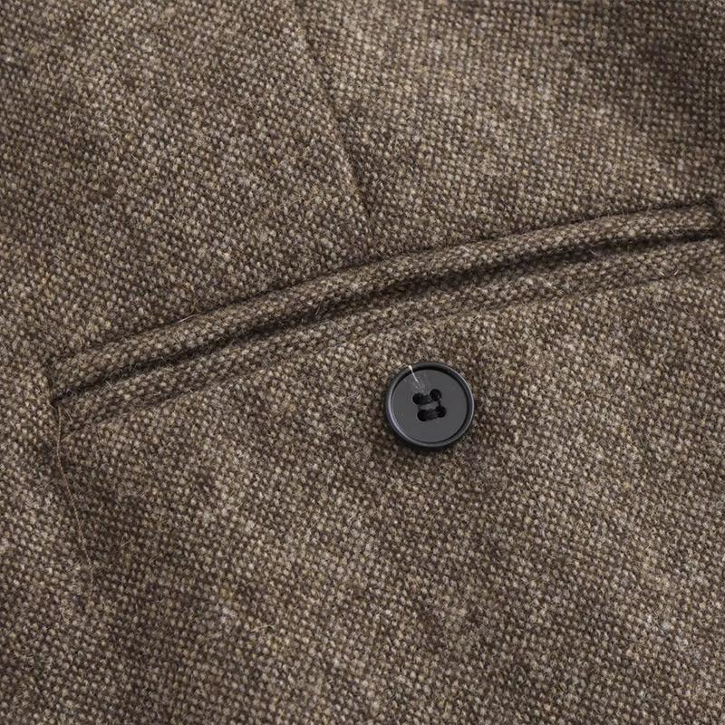 Женский универсальный винтажный тонкий костюм, комплект из двух предметов, осень-зима, однобортный пиджак с длинными рукавами и лацканами, прямые брюки