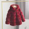 Пальто из искусственного меха для девочек, одежда на осень-зиму, детское хлопковое пальто с подкладкой, куртка из искусственного меха для девочек
