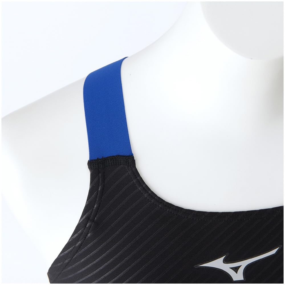 Mizuno EXER SUITS Купальник средней посадки для соревновательного плавания и тренировок, женский размер XL, N2MA2775, (Черный/Синий, 92см)