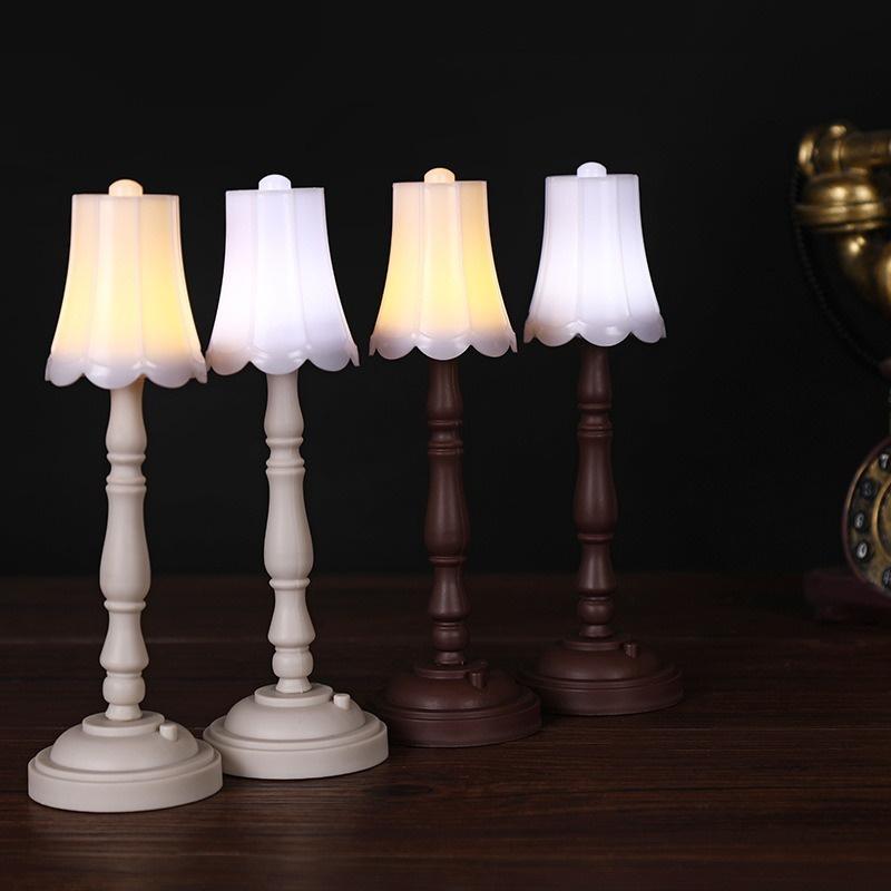 White LED Table Lamp Model 1/6 Scale Adjustable Furniture Hot Toys BJD Dollhouse Accessories Children Pretend To Play with Toys