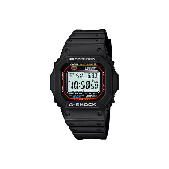 Casio G-Shock Classic Series Solar Six-Channel Radio Wave Shockproof Waterproof Solar Quartz Movement Resin Strap Men Watches Black GW-M5610-1