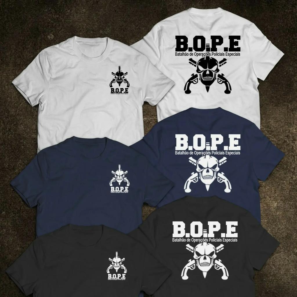 Футболка Brazil BOPE Elite Special Force, 100% хлопок, с круглым вырезом, летняя, с коротким рукавом, повседневная мужская футболка, размер S-3XL