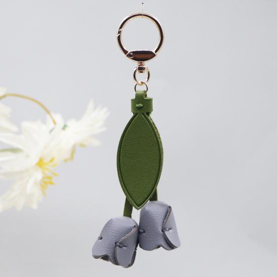 Брелок из искусственной кожи с подвеской в форме листьев тюльпана, брелок-подвеска, рюкзаки, сумки, кошельки, брелок, модный аксессуар