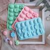 18 Cavity Cake Mold Non-stick Reusable Flexible Silicone Happy Easter Egg Rabbit Chocolate Baking Mould