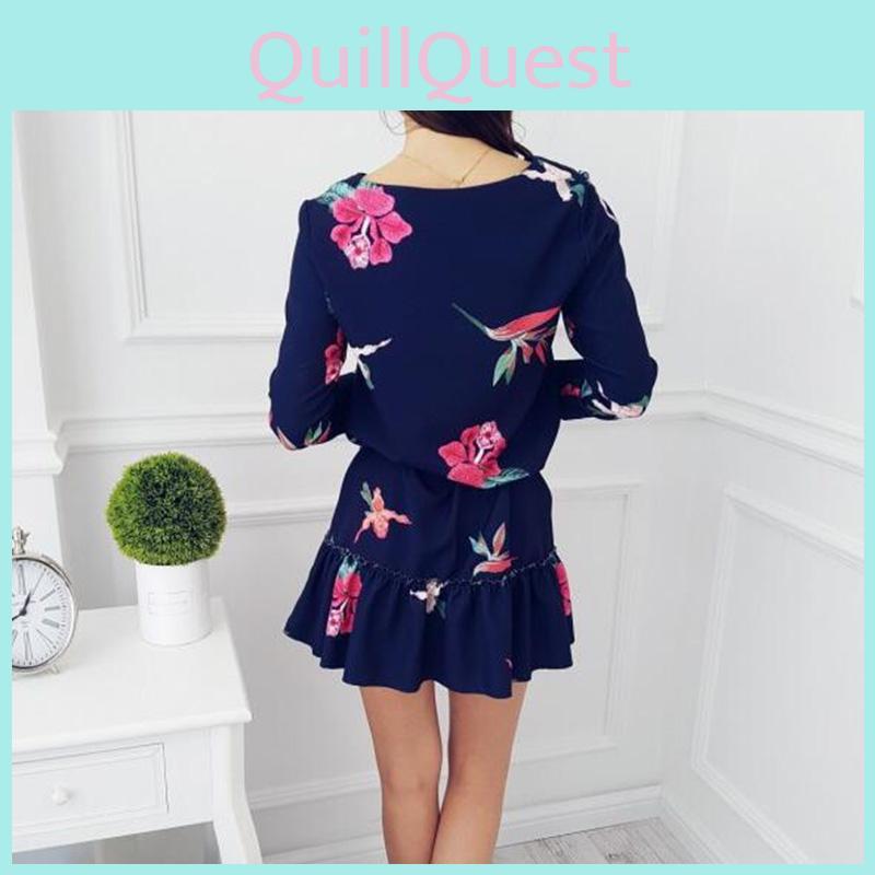 Premium Quality Fashion Women Long Sleeve Bodycon Casual Party Evening Mini Dress