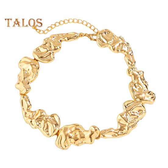 Женское ожерелье неправильной жидкой формы с гальваническим покрытием сплошного цвета в стиле панк из нержавеющей стали, украшения для шеи, вечерние украшения, ожерелье на ключицу, колье-колье