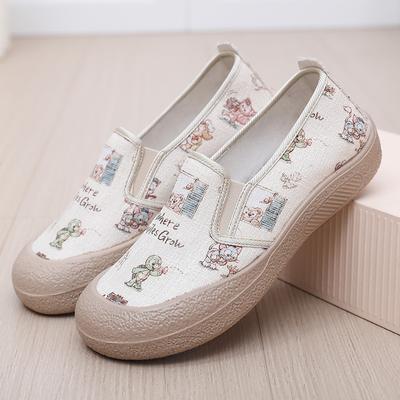 Женская обувь 2025 весна новая внешняя торговля толстая подошва дышащая повседневная женская обувь круглый носок одинарная обувь обувь для мамы