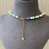 Vacation Style Colorful Natural Stone Necklace Blue Turquoise White Shell Lemon Beaded Choker Women