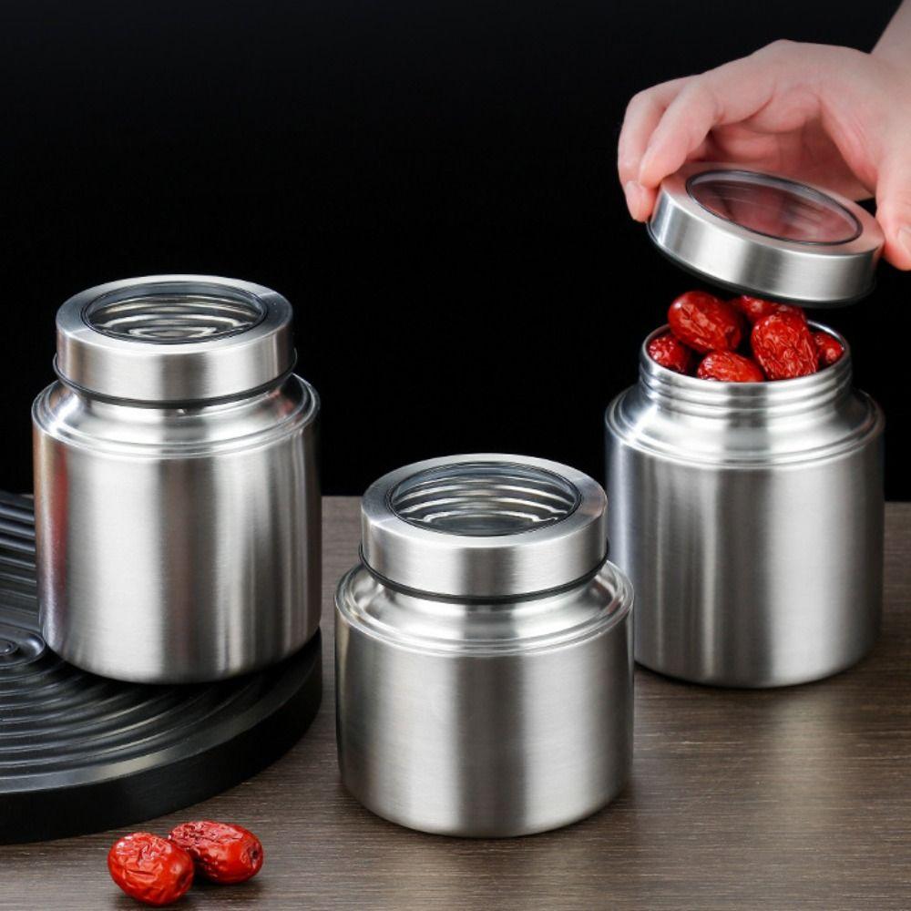 Moisture-Proof Stainless Steel Tea Canister Airtight Tea Storage Jar Sugar