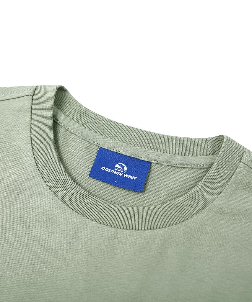 DOLPHIN WAVE APPAREL [3-Pack] Dolphin Arch Logo T-Shirt White & Light Khaki & Black
