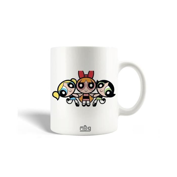 Mug en Céramique - Les Supers Nanas - Belle Bulle et Rebelle - 30cl - Blanc - Compatible Lave-Vaisselle