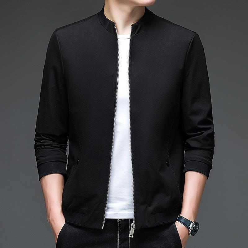 Мужская куртка с воротником, тонкое деловое повседневное пальто, мужская весенне-осенняя бейсбольная куртка