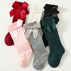 Big Bow Baby Long Stockings Princess Girls Knee High Socks 0-5Year Toddler Spring Autumn Leg Warmer Soft Cotton Newborn Footwear