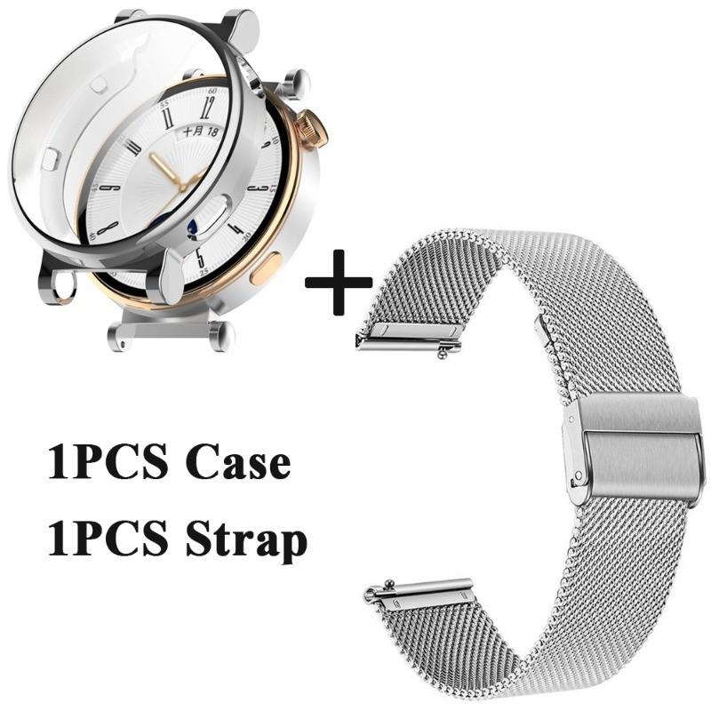 Чехол TPU + миланский ремешок для Huawei Watch GT 5 41 мм 46 мм металлический браслет ремешок из нержавеющей стали для Huawei GT5 Pro 46 мм 42 мм Shell Correa ремешок для часов