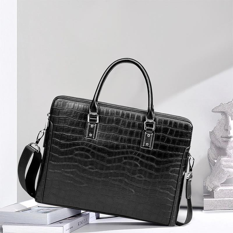 Мужская сумка из натуральной кожи, простой деловой мужской портфель, большая вместимость, верхний слой из коровьей кожи, сумка для компьютера, все подходящие мужские сумки