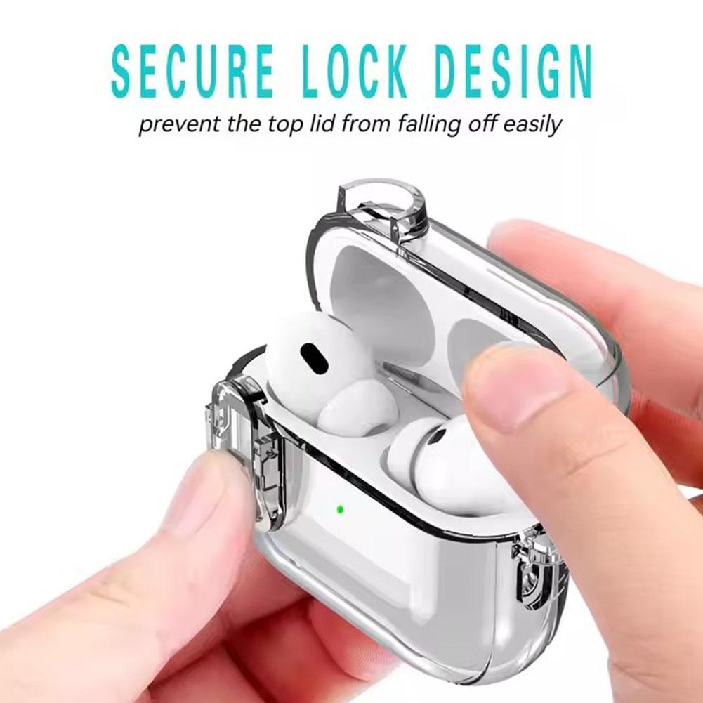 For Airpods4 Generation For Apple Ear Shell Simple Buckle Case Anti-fall Transparent 4 Protecti O7K1