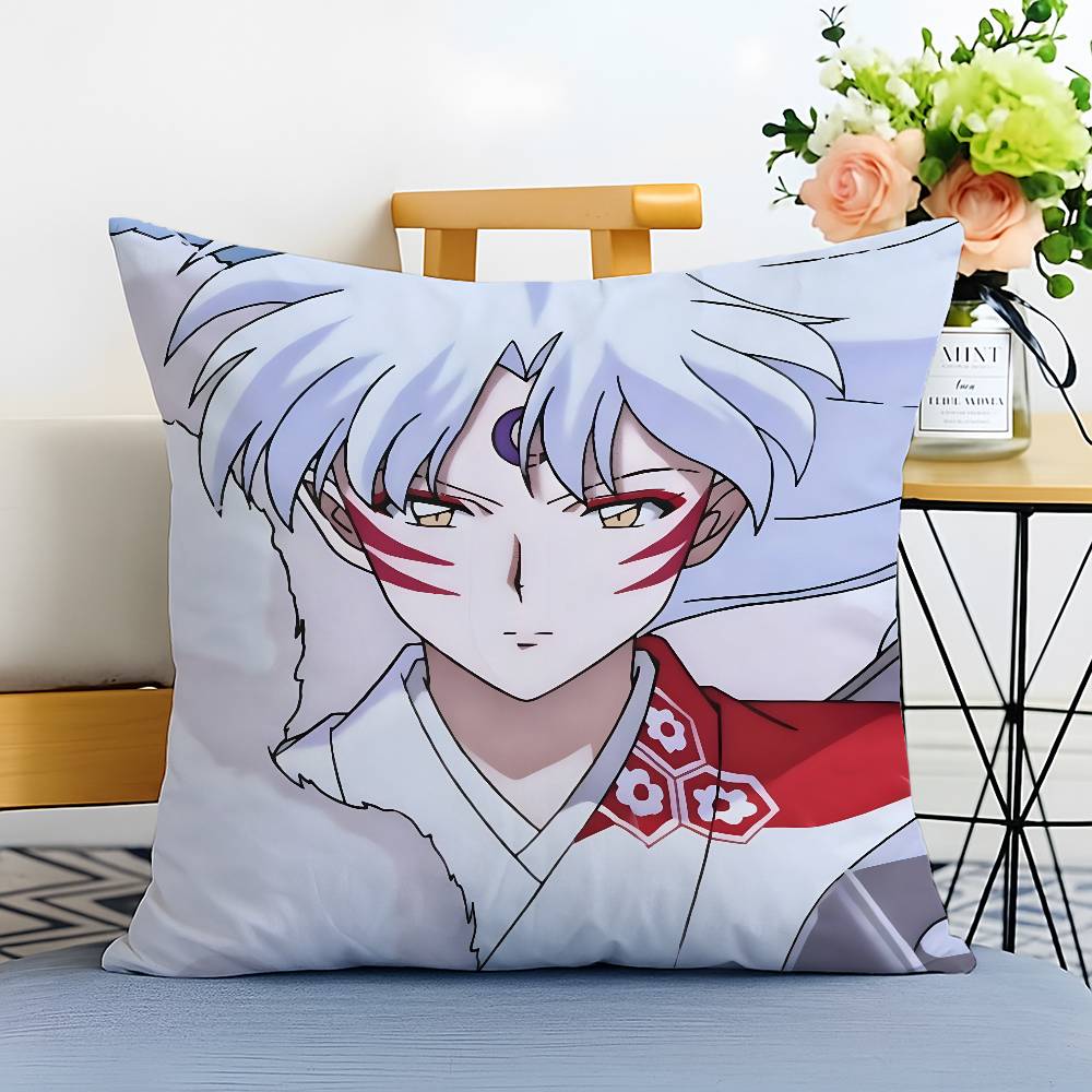 Anime Cool l-Inuyasha-MT Sesshomaru Pillow Case Printed Brushed Fleece Pillow Baby Skin-Touch Eco-Friendly Dye-Sublimat