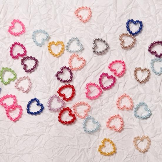 50 шт., декор для ногтей «сделай сам», невыцветающий блеск, трехмерное сердце, полый дизайн, маникюр с искусственным жемчугом, очаровательный маникюр