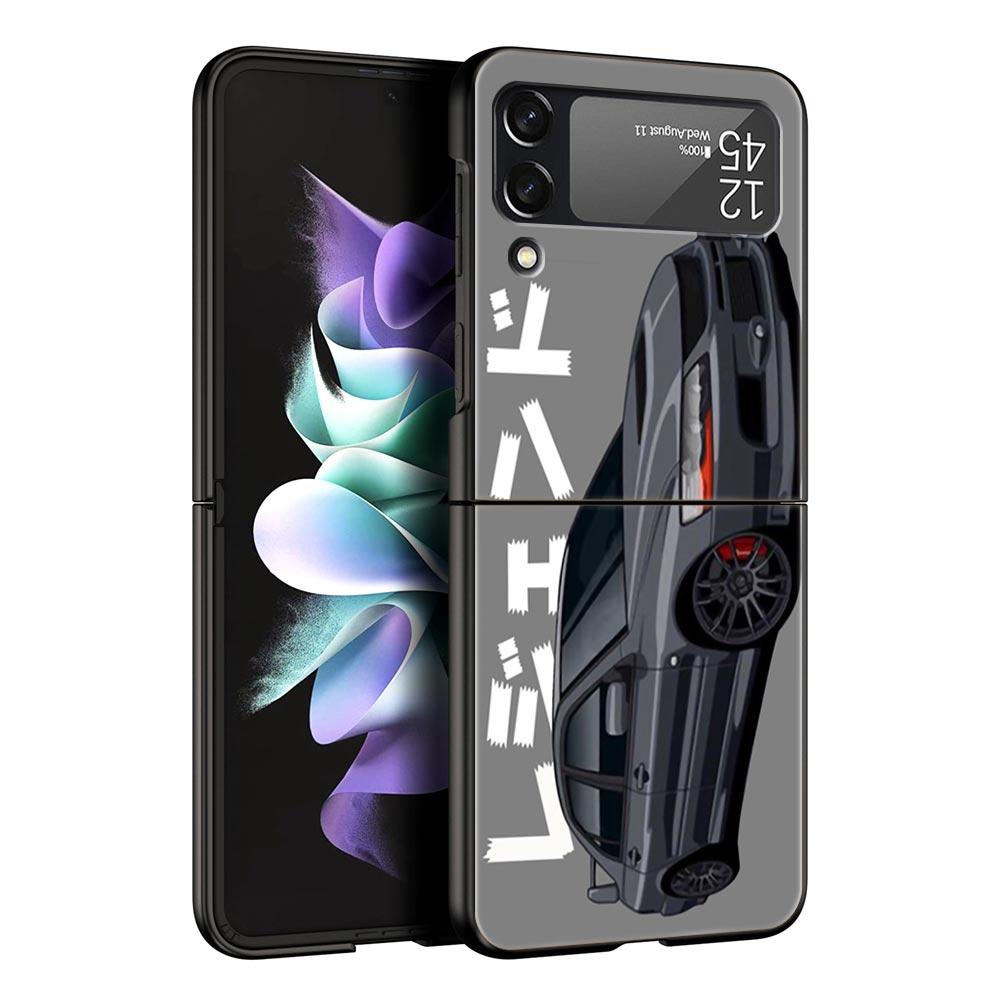 Чехол для телефона Samsung Galaxy Z Flip 3 4 5 складной мобильный чехол жесткий ПК Fundas Capa защитный чехол JDM Tokyo Drift спортивный автомобиль