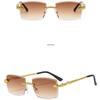 Women's Glasses Men Sun-Proof UV Protection Fashion Personality Retro Hip Hop Driving Commuter Street Shooting Snake Rimless Sunglasses