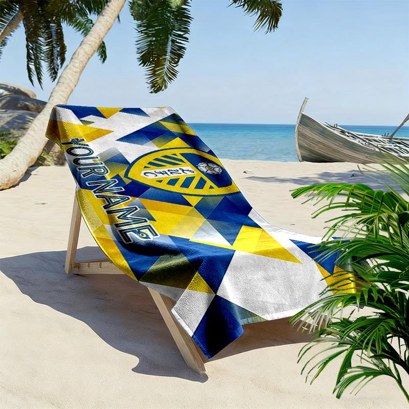 Leeds United FC Print Beach Towel, Large Soft Quick Dry Towel for Beach Camping Swimming